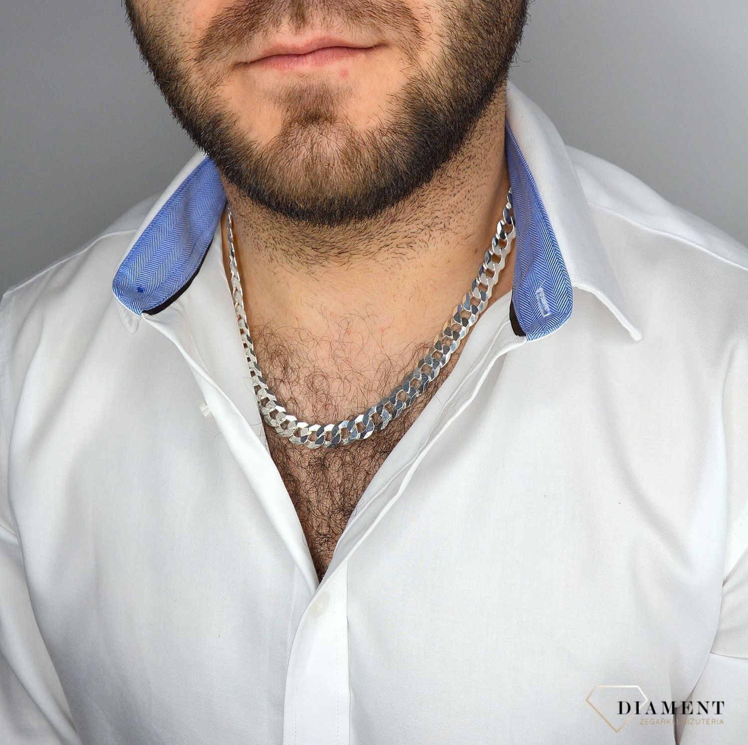 Łańcuszek srebrny 925 Gruba Pancerka 1,1 cm próba. Srebrny łańcuszek Pancerka DIA-LAN-2085-300-925.jpg